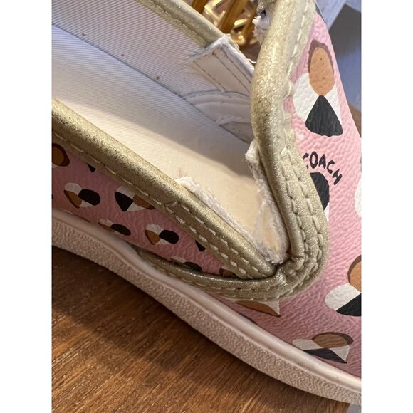 COACH Pink Blush Hearts Slip On sneaker size 9 pre owned Limited Edition - Picture 6 of 9